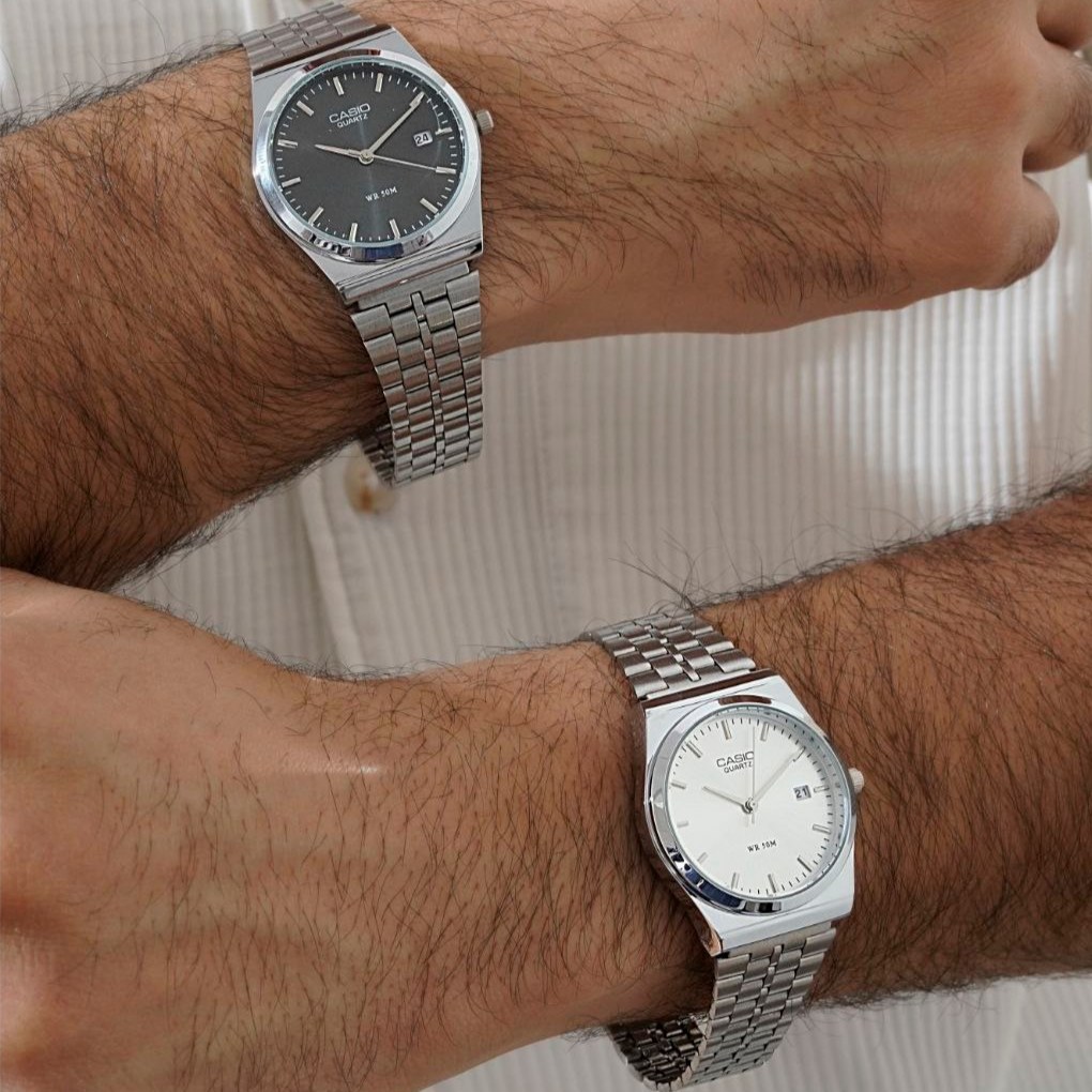 ساعت مچی مردانه صفحه گرد Casio old money استیل تقویم دار درتنوع رنگ درجه 1 رنگ ثابت کد mp