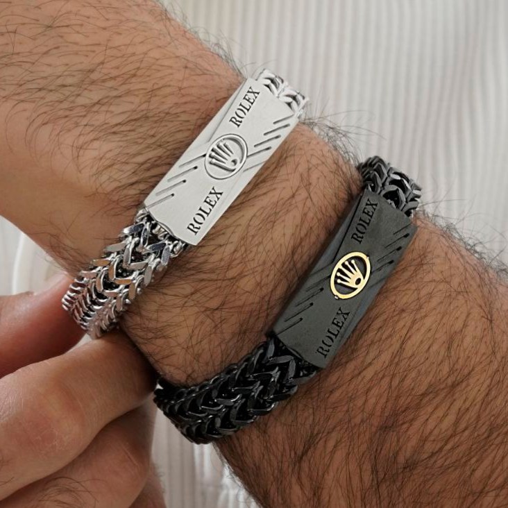 دستبند استیل رولکس rolex در تنوع رنگ و طرح درجه یک رنگ ثابت کد mp