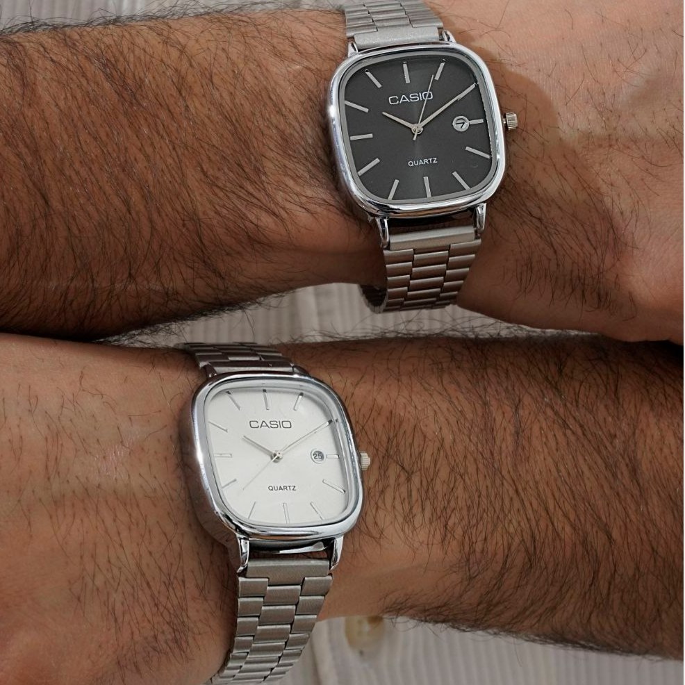 ساعت مچی مردانه کاسیو Casio old money تقویم دار بدنه تمام استیل رنگ ثابت کد mp