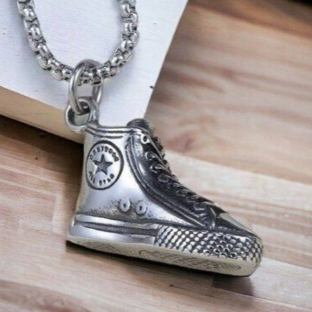 گردنبند و پلاک آویز طرح کفش و کتونی استیل رنگ کاملا ثابت کد ki