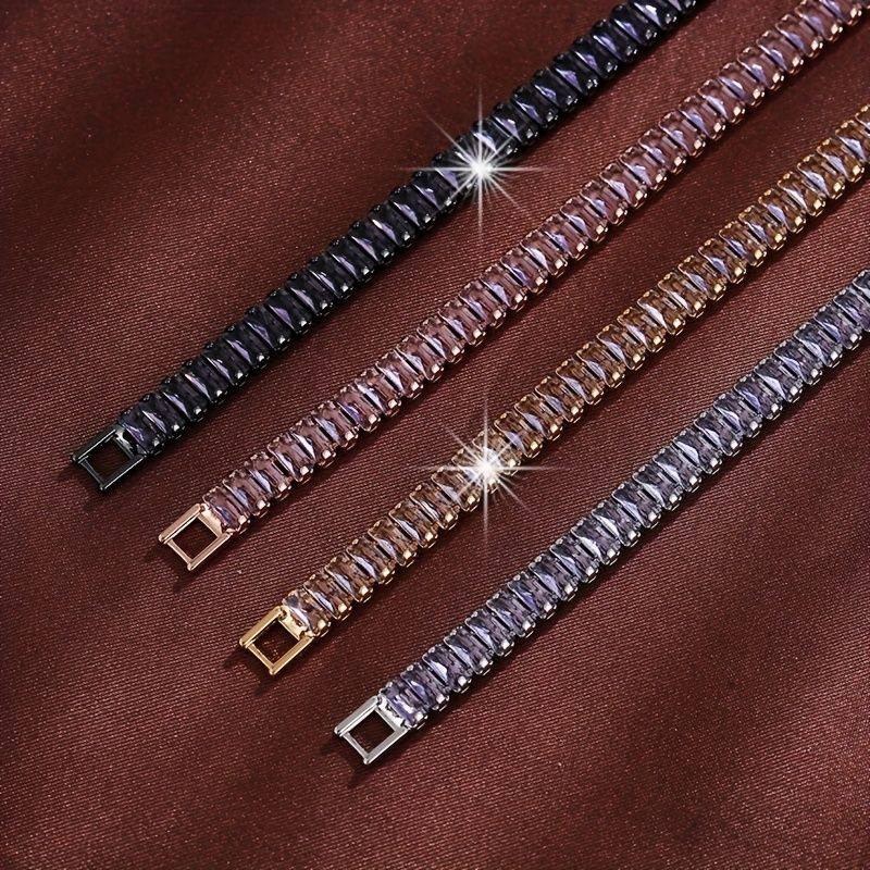 دستبند زنانه جواهری تنیسی در تنوع رنگ و رنگ ثابت کد ki