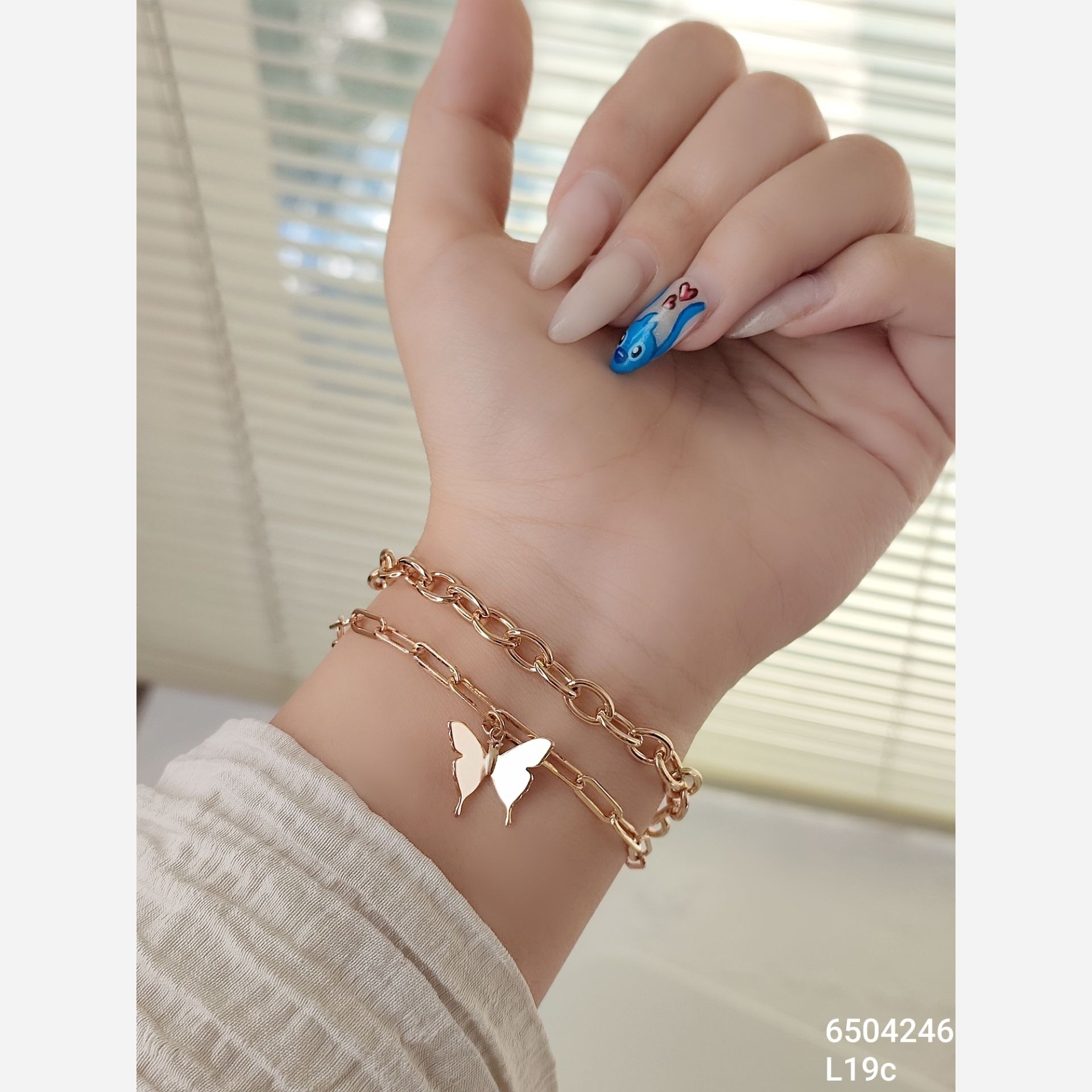 دستبند دولاین پروانه مارک ژوپینگ 6504246