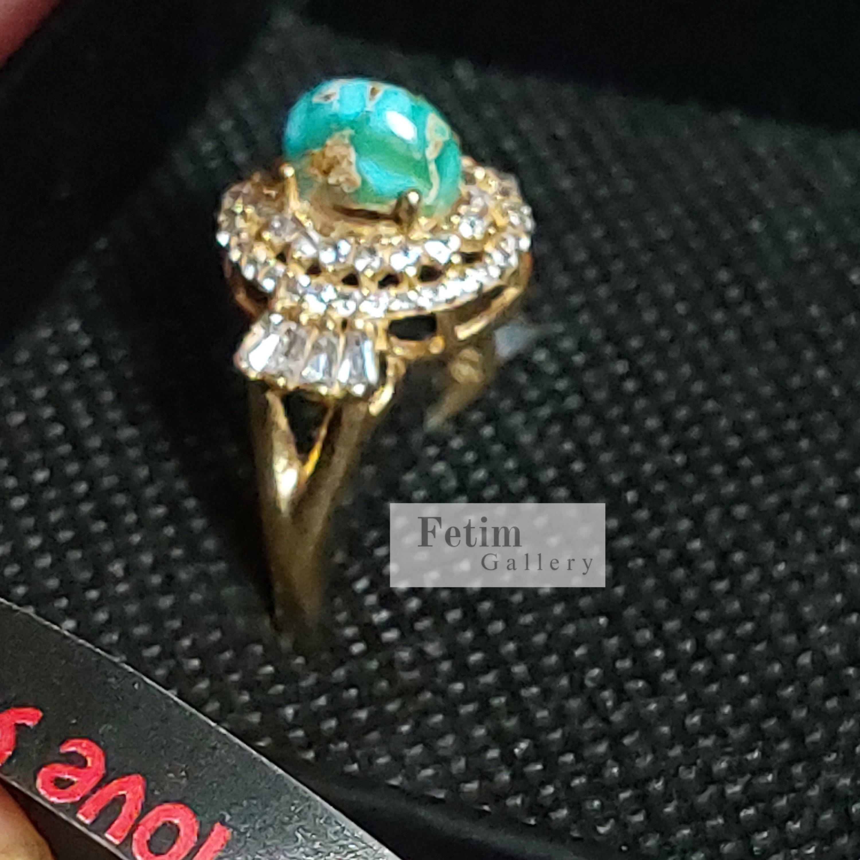انگشتر فیروزه نیشابوری اصل رکاب طلاروس کد18