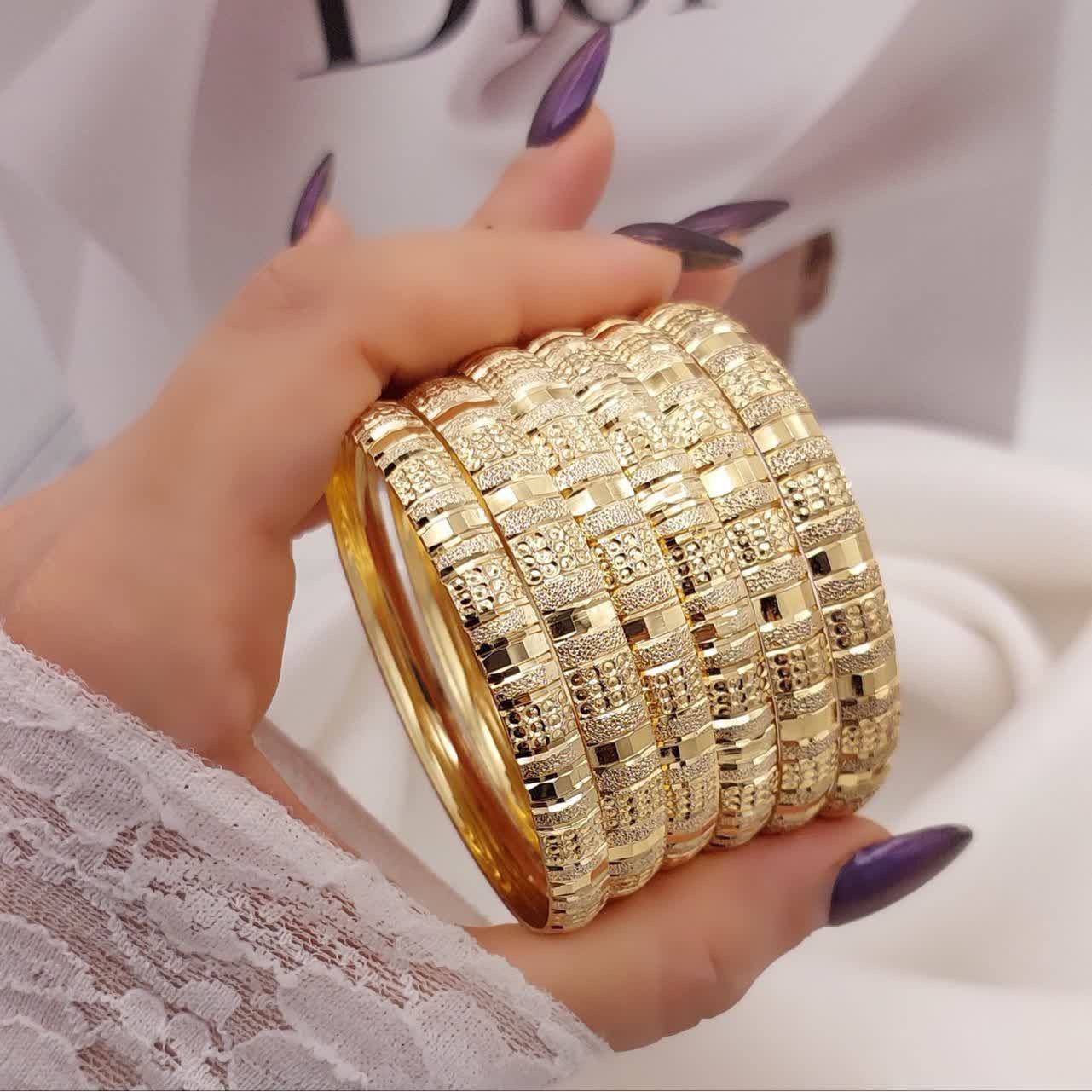 النگو زنانه طلا روس اصل پک سه عددی 7 میل