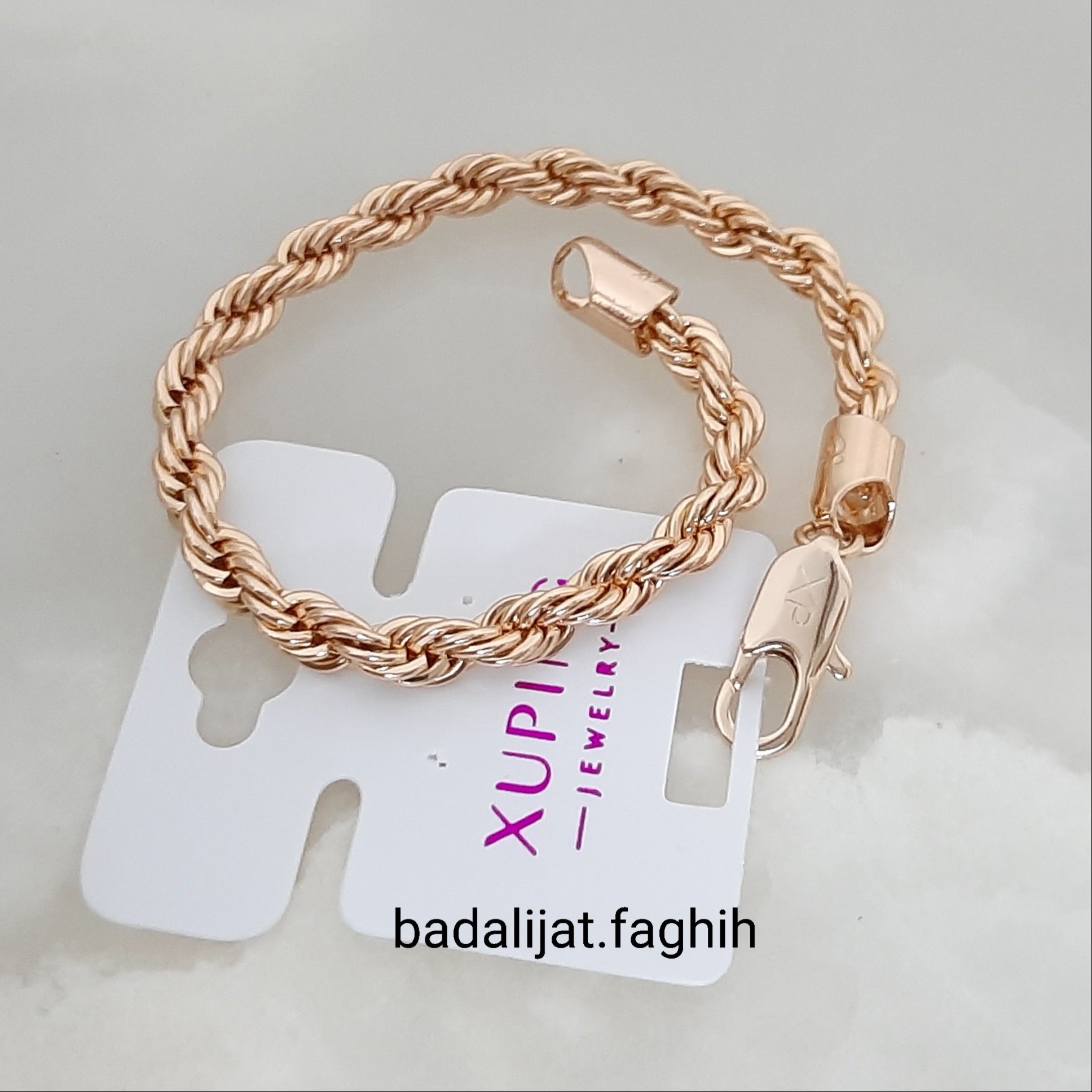 دستبند طنابی ژوپینگ طرح طلا کاملا رنگ ثابت حک خورده و آبکاری طلا شده