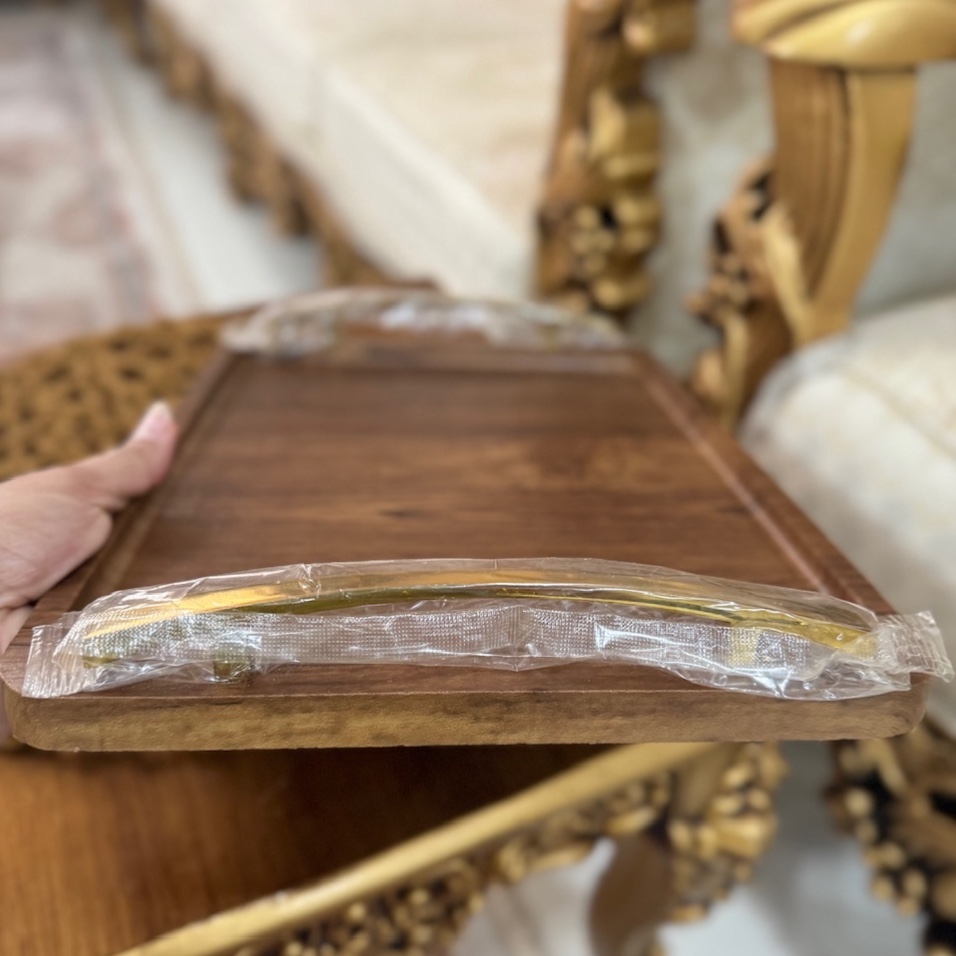 سینی سرو و پذیرایی طرح چوبی زیبای ضدآب روکش چوبی ارسال رایگان