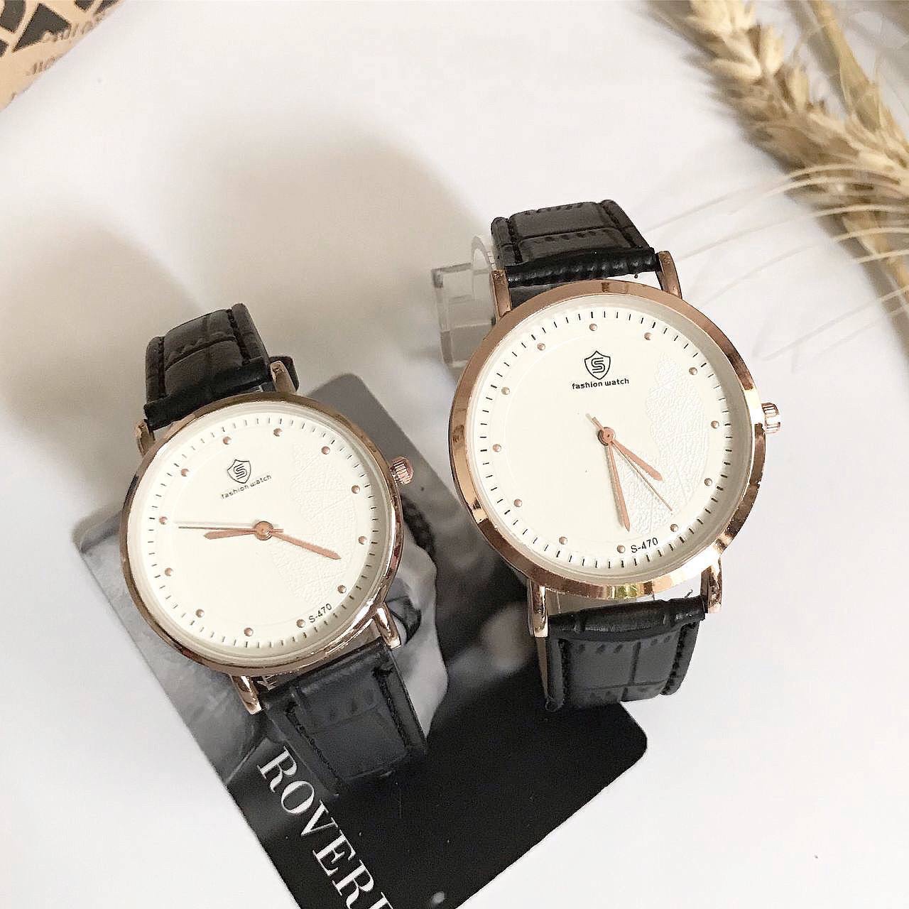 ست ساعت زنانه و مردانه بند چرم باکیفیت مارک معروف fashion watch ارسال رایگان