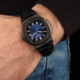 ساعت مردانه هایکپی مارک فیلیپ PATEK PHILIPPE موتور ژاپن فول استیل رنگبندی مشکی و نقره ای رزگلد ارسال رایگان