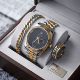ست ساعت کامل مردانه مارک رولکس Rolex بهمراه دستبند و حلقه رولکسی ارسال رایگان