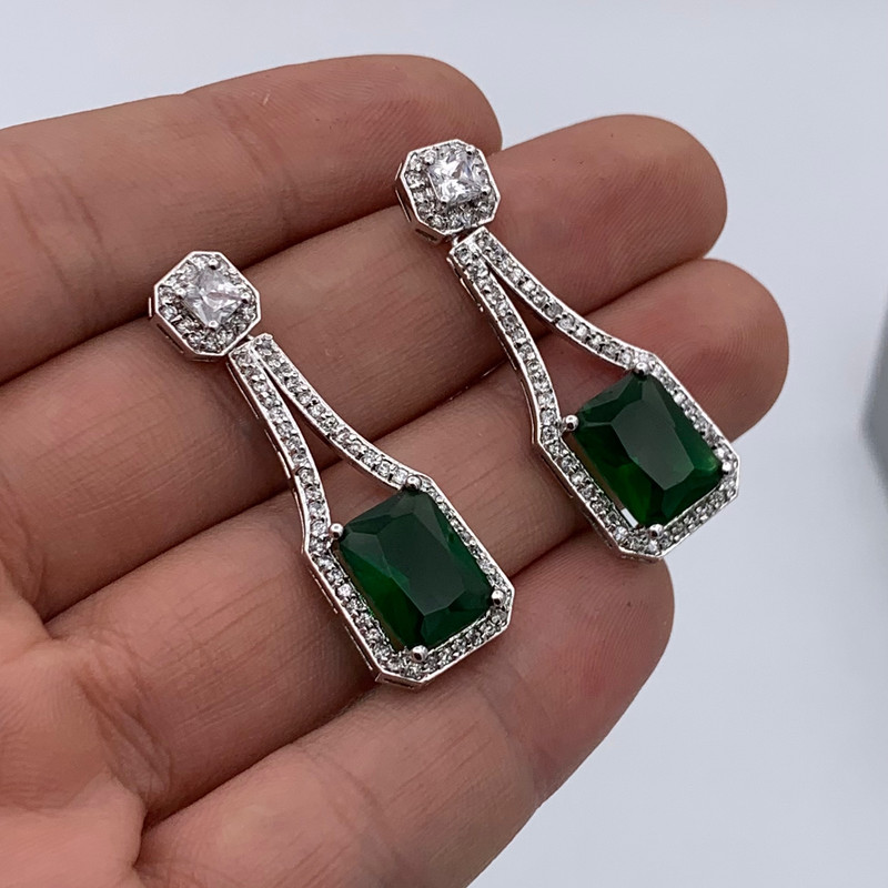 گوشواره آویز زنانه کلیو مدل جواهری KYG010