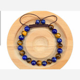 دستبند سنگ لاجورد و چشم ببر اصل طبیعی اسپورت