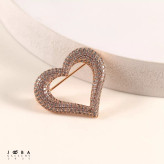 گل سینه قلب نگینی طلایی ژوپینگ کد 1091391972