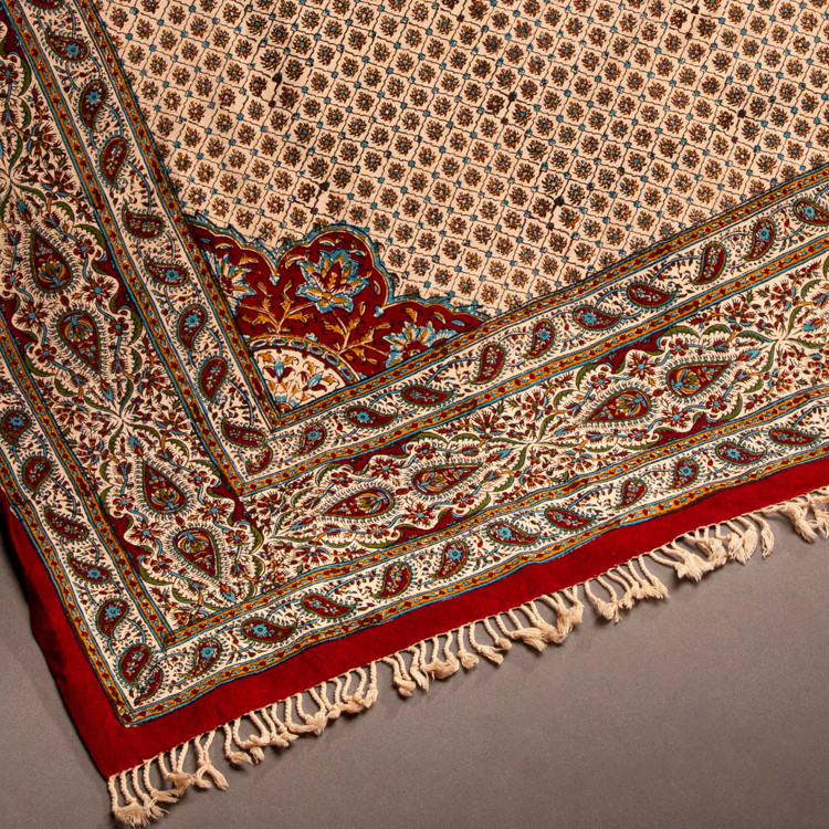 رومیزی قلمکار 6 نفره طرح زنبوری