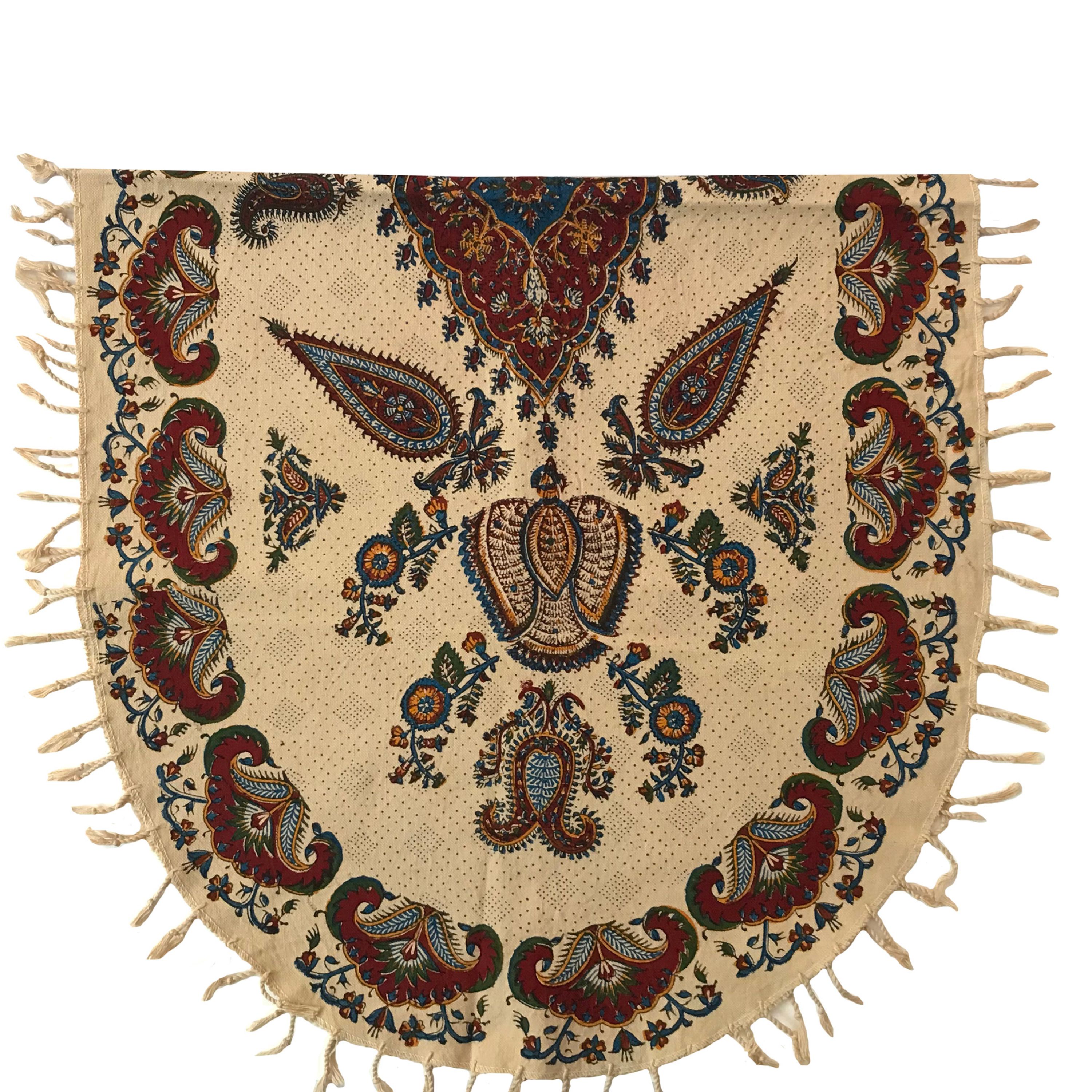 رومیزی قلمکار بیضی سایز 60- 120