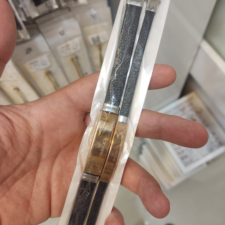 دستبند ست چرمی درجه یک برند رولکس ROLEX رزگلدمردانه وزنانه