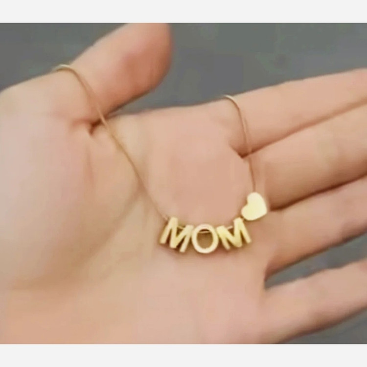 گردنبند برجسته mom استیل رنگ ثابت طلایی