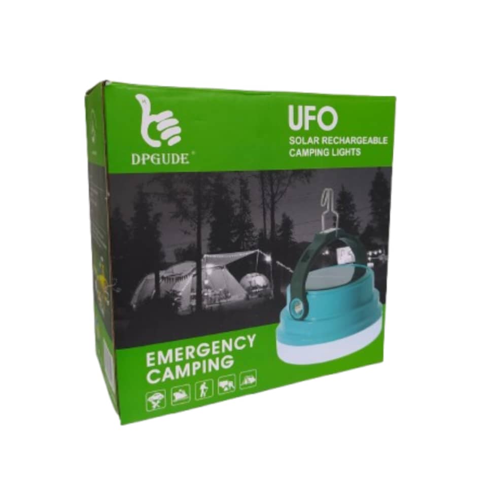 چراغ کمپینگ شارژی خورشیدی UFO نور قوی اضطراری چندکاره