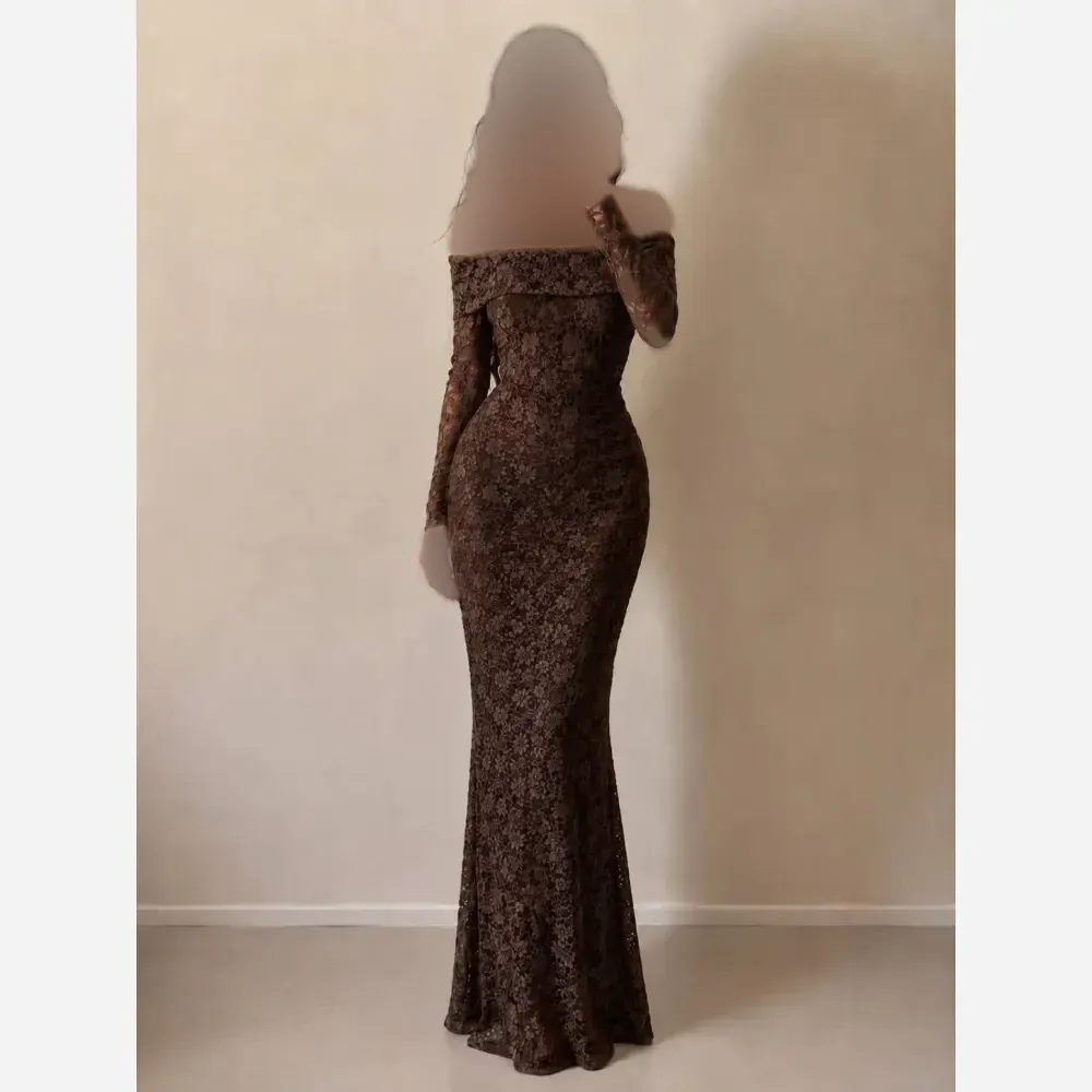 ماکسی دانتل مخمل آستر دار بند دکلته قد 160