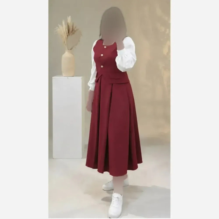 ست دو تیکه طرح شیده جنس مازراتی سایز فری تا 46 رنگ مشکی خردلی زرشکی