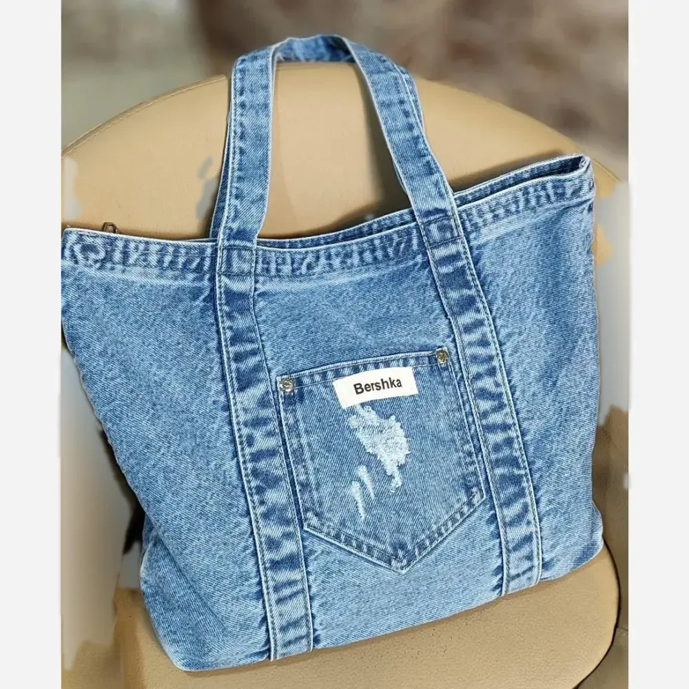 کیف جین دستی و دوشی زنانه لی خارجی درجه یک ابعاد 38 در 30 سانتی متر