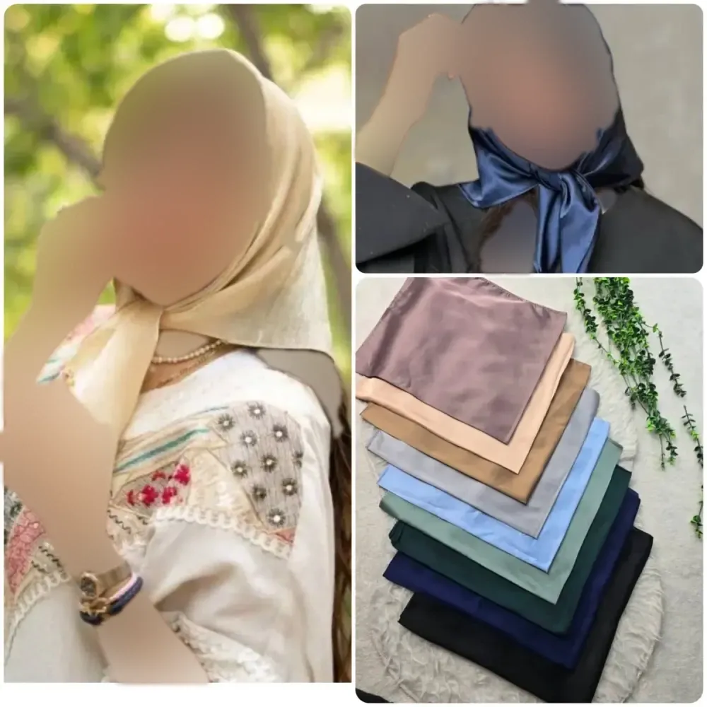 مینی اسکارف ساتن سیلک ابعاد 75 در 75 سانتیمتر