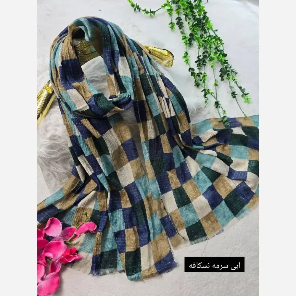 شال زنانه طرح ماه تاج جنس برشکا کریشه سافت ابعاد 195 در 58 سانتیمتر