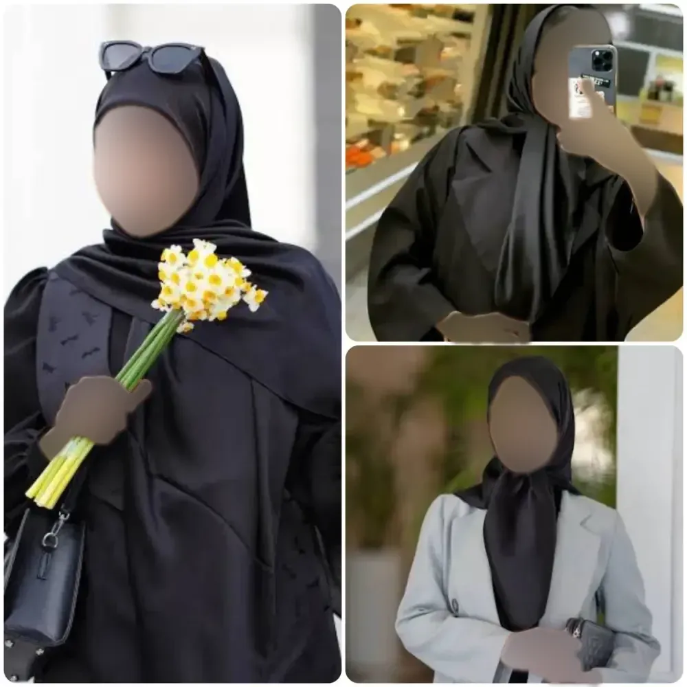 روسری ساتن ترک مشکی قواره 100 ایستایی عالی و بدون لیز خوردن (2)