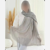 شال پلیسه لمه دار دور ریش زنانه ابعاد 75 در 175 سانتی متر (2)