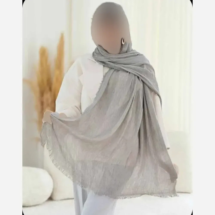 شال پلیسه لمه دار دور ریش زنانه ابعاد 75 در 175 سانتی متر (2)