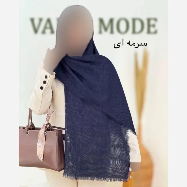 شال پلیسه لمه دار دور ریش زنانه ابعاد 75 در 175 سانتی متر
