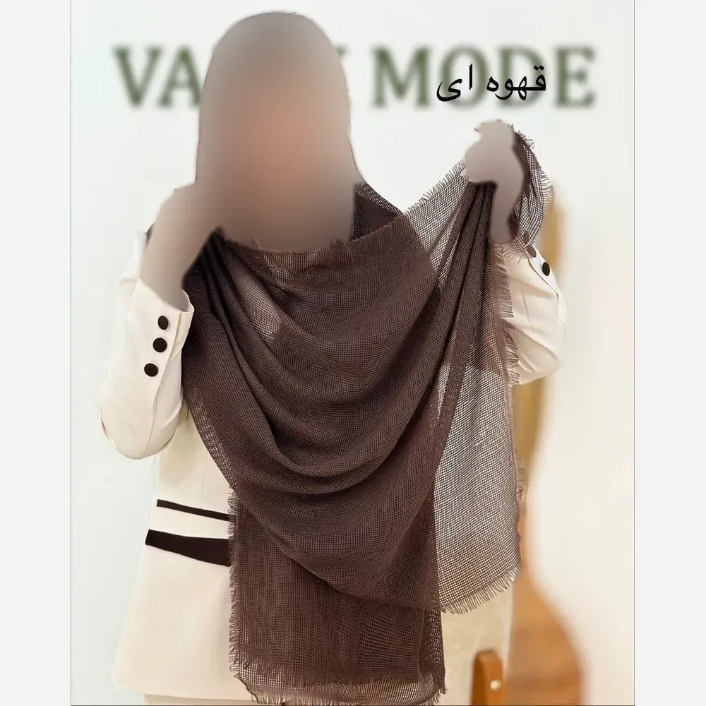 شال پلیسه لمه دار دور ریش زنانه ابعاد 75 در 175 سانتی متر