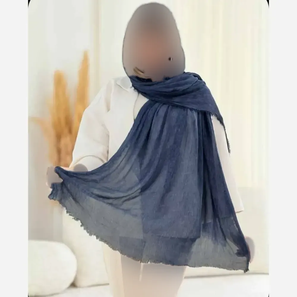 شال پلیسه لمه دار دور ریش زنانه ابعاد 75 در 175 سانتی متر