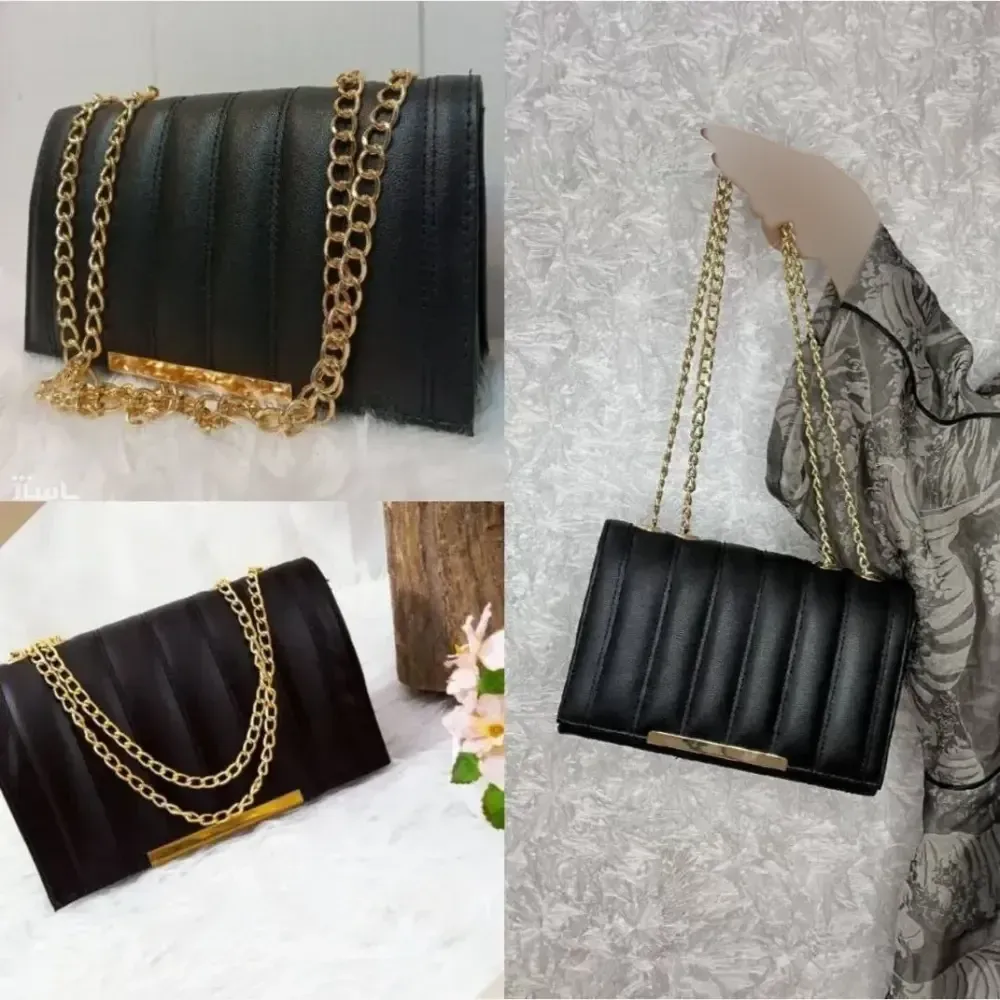 کیف زنانه چرمی مدل سیما رنگ مشکی ابعاد 20 در 15 سانتیمتر اسپرت و شیک