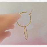 گوشواره حلقه ای زنانه طرح طلا جنس استیل رنگ ثابت قطر 4 سانت