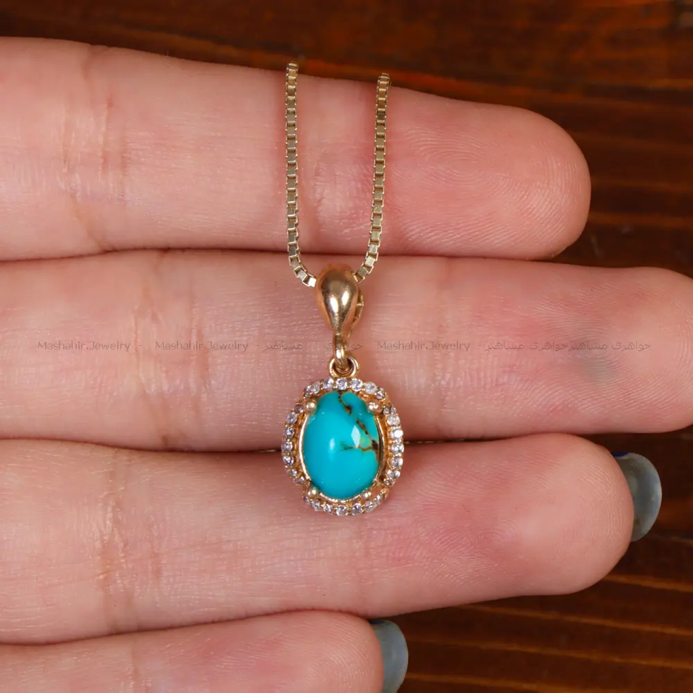 گردنبند فیروزه زنانه کد 34369