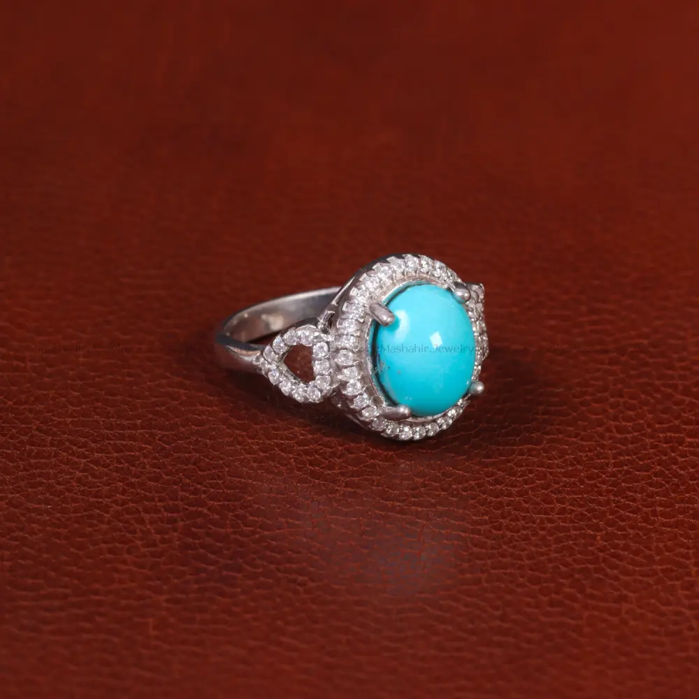 انگشتر فیروزه عجمی زنانه کد 34139