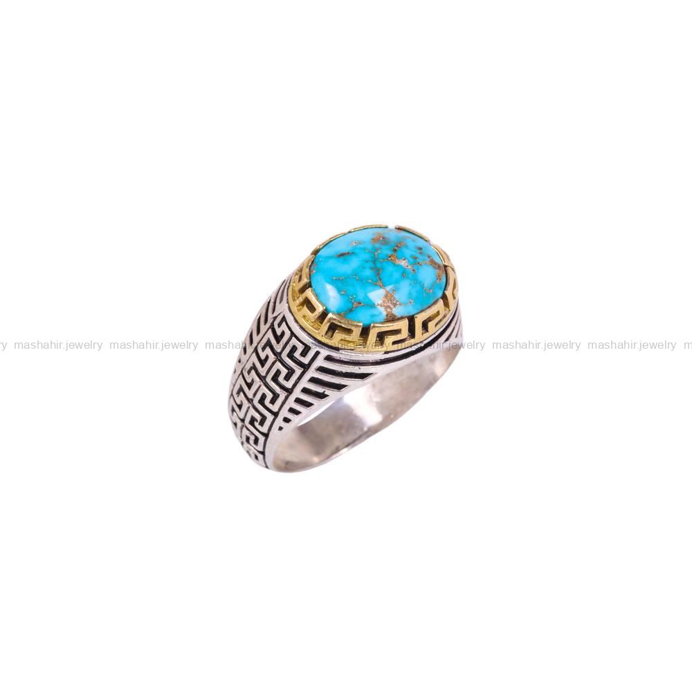 انگشتر فیروزه شجری مردانه کد 6318