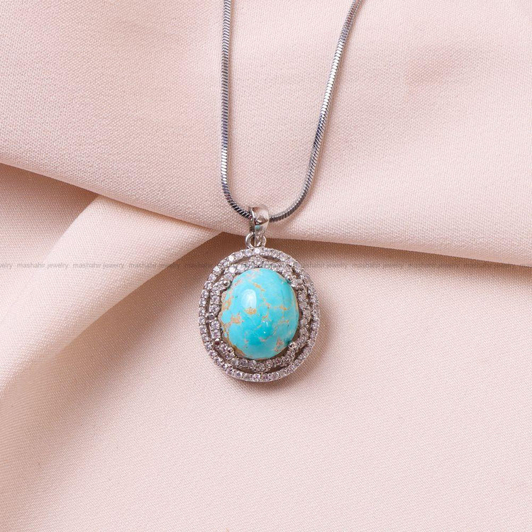 گردنبند فیروزه زنانه کد 8003