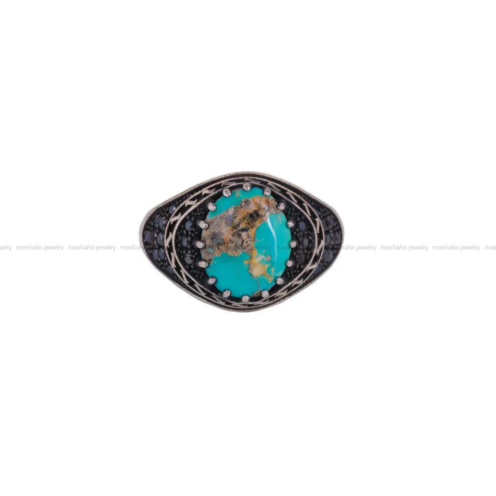 انگشتر فیروزه شجری مردانه کد 2651