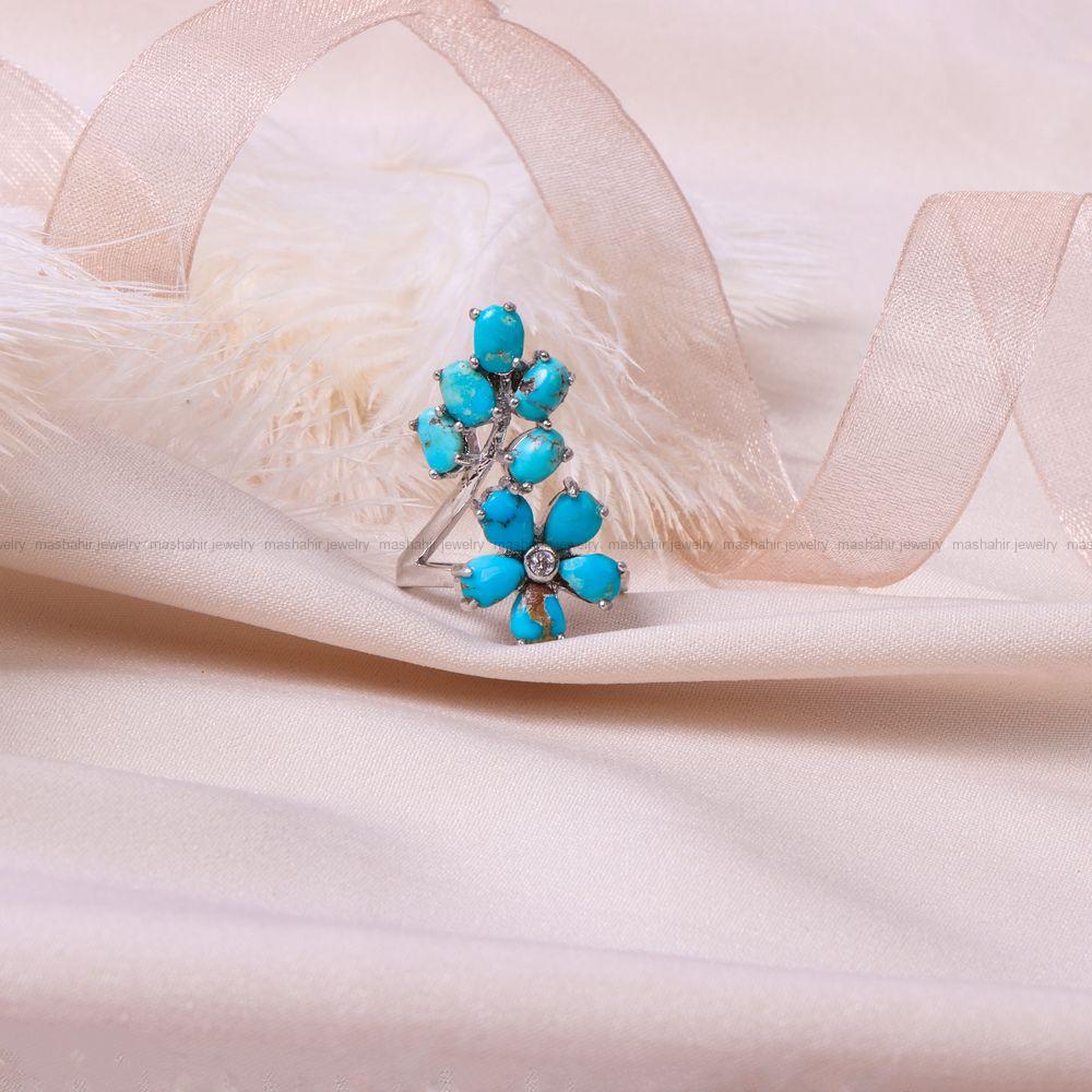 انگشتر فیروزه شجری زنانه کد 8352