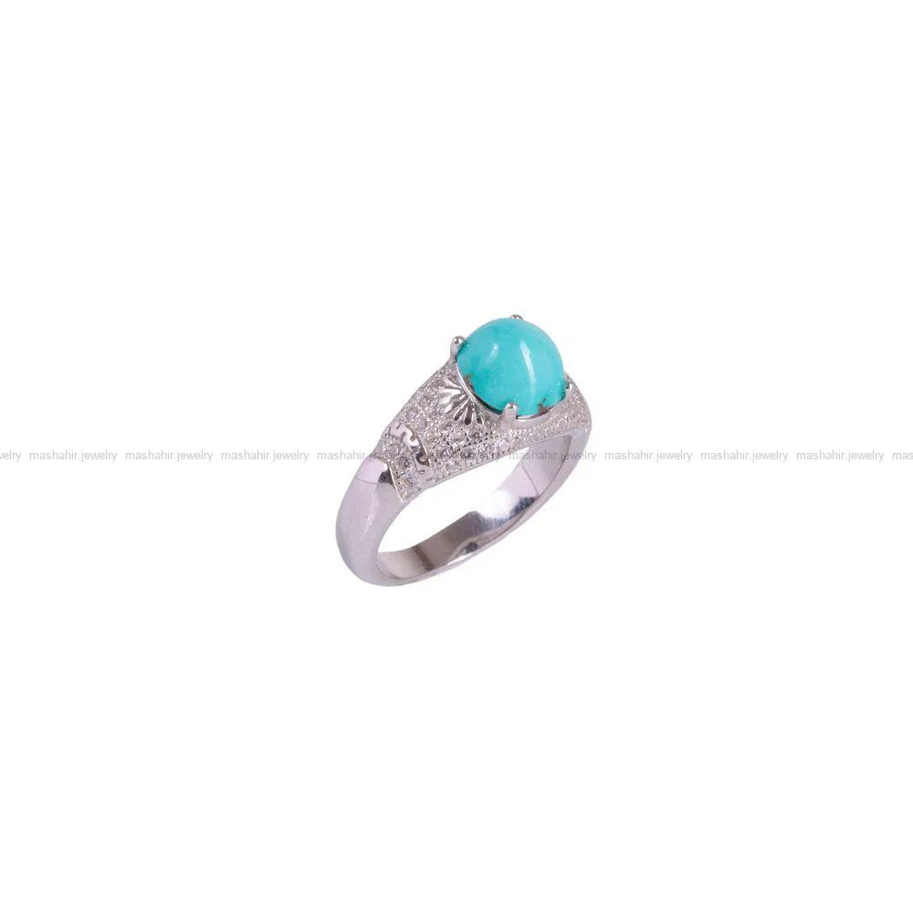 انگشتر فیروزه شجری مردانه کد 2689