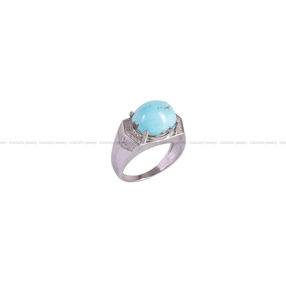 انگشتر فیروزه شجری مردانه کد 2695