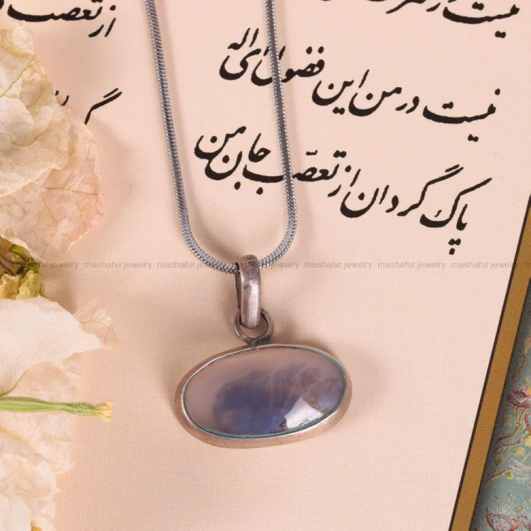 گردنبند عقیق شجر زنانه کد 2465
