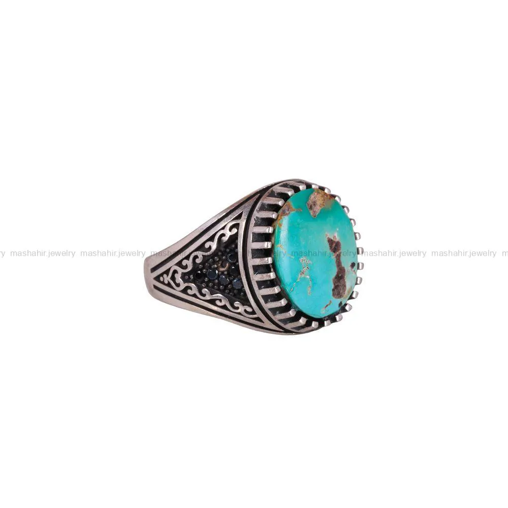 انگشتر فیروزه شجری مردانه کد 2853
