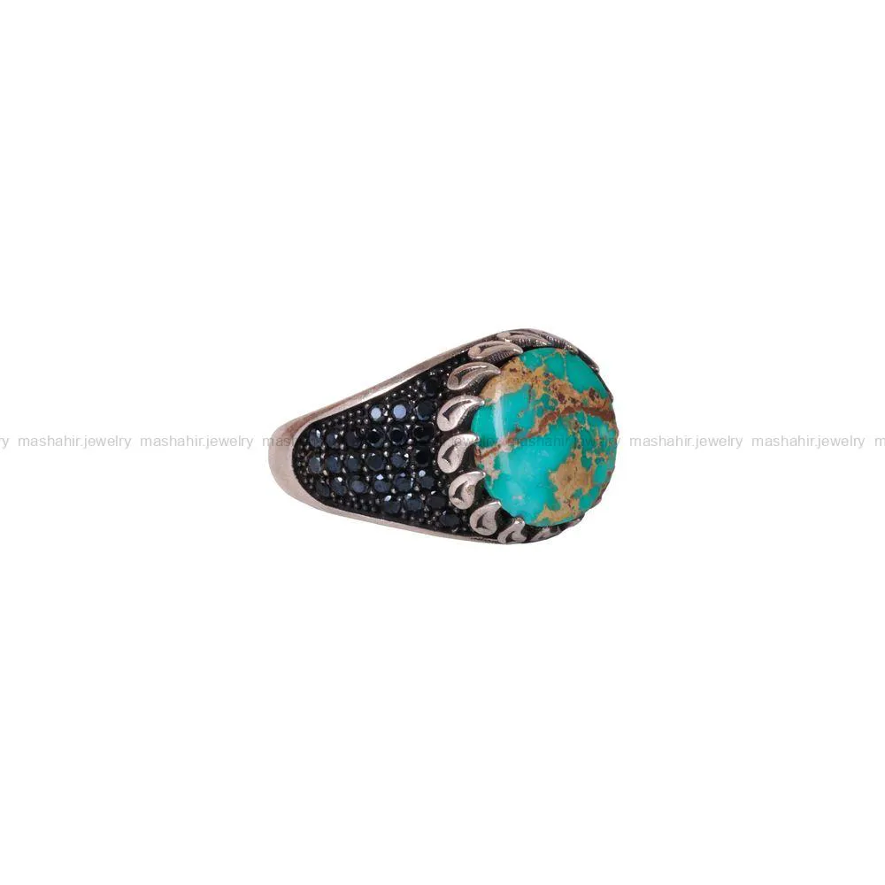 انگشتر فیروزه شجری مردانه کد 2865