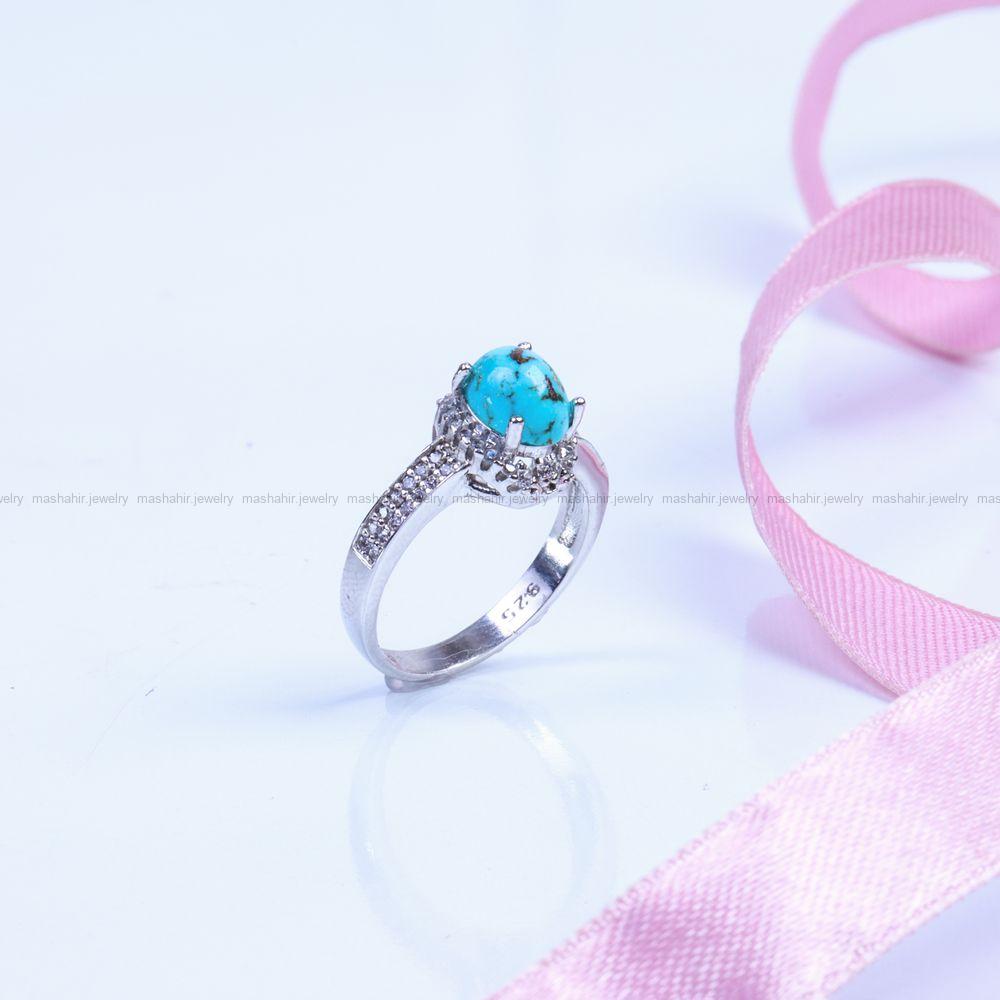 انگشتر فیروزه شجری زنانه کد 9435