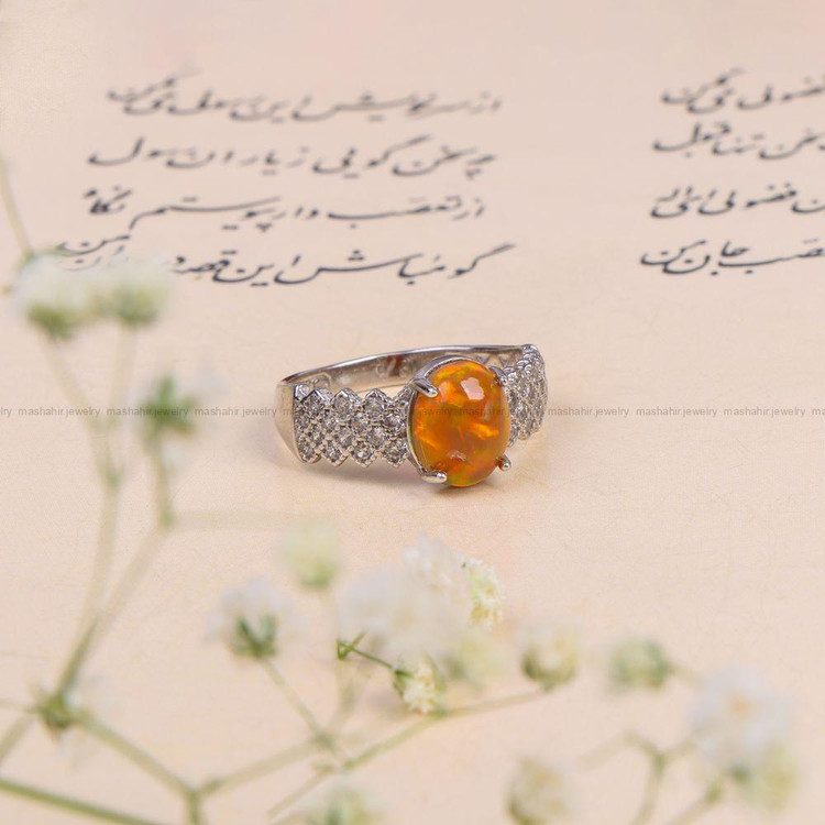 انگشتر اوپال زنانه کد 10378