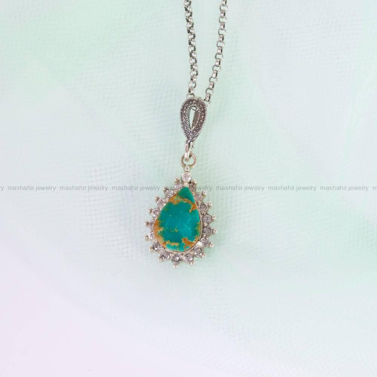 گردنبند فیروزه زنانه کد 5609