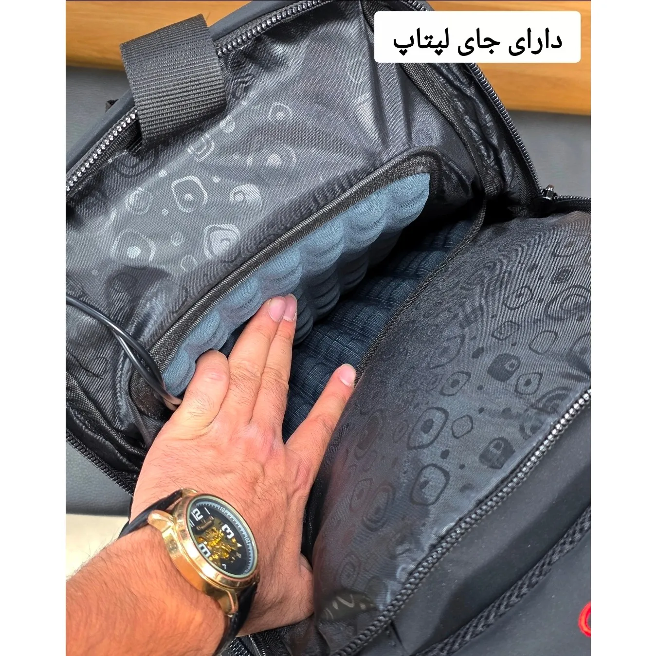 کوله پشتی اسپرت پارچه دیبا خارجی سه خانه لپ تاپ دار