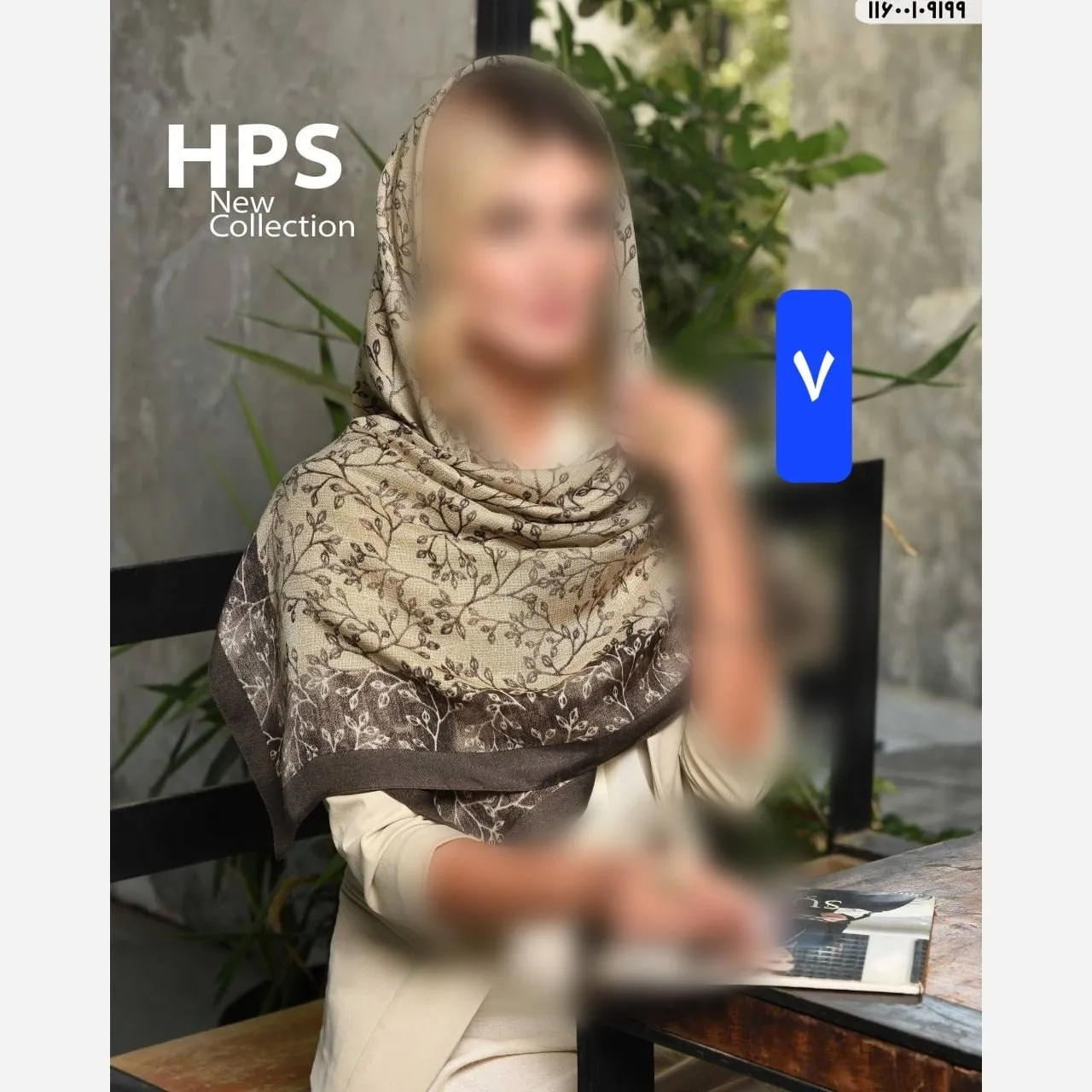 روسری نخی کشمیر قواره 120 دور دست دوز بهاره